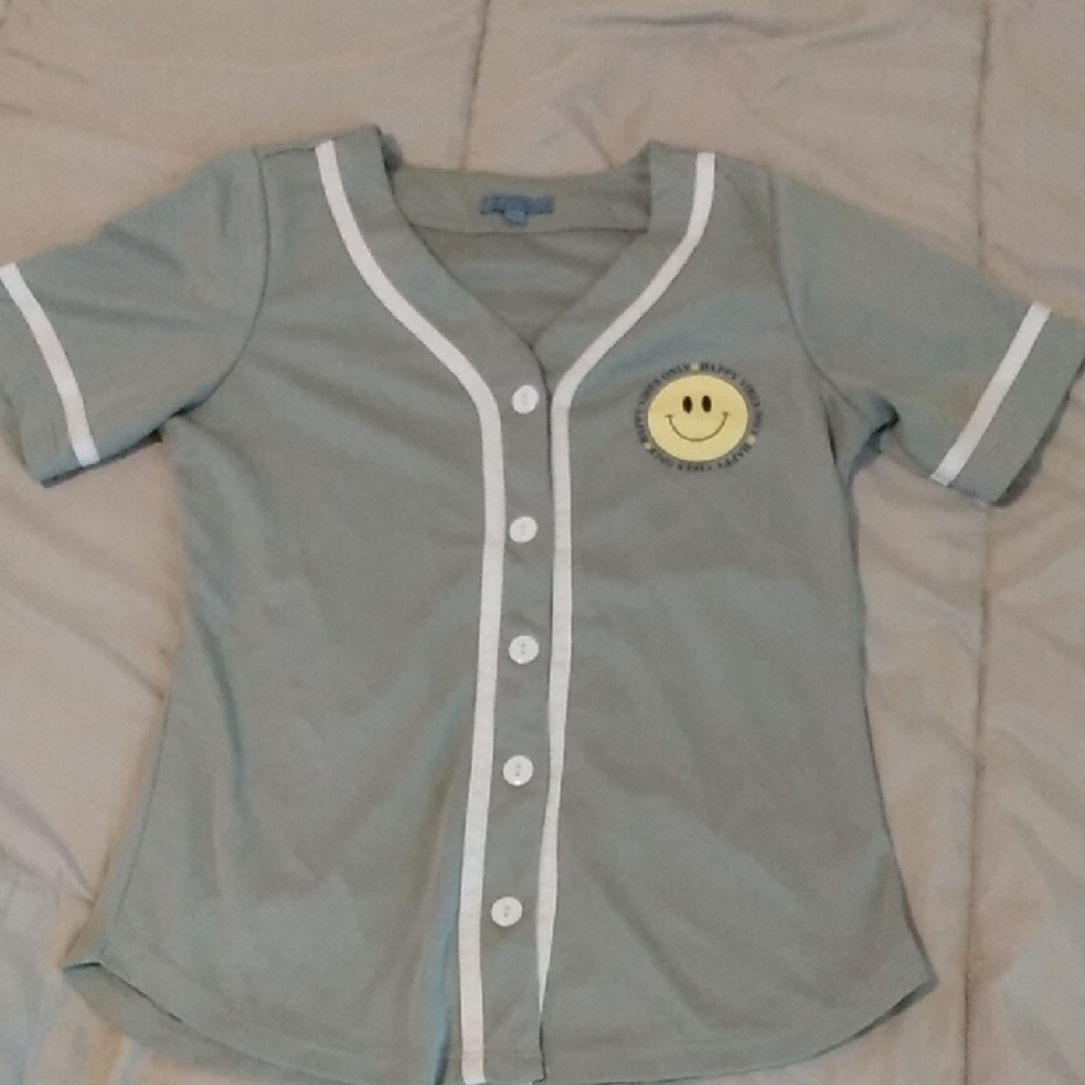 Kids Green Smiley Face Shirt